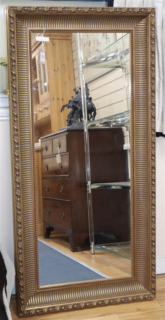 A rectangular gilt frame mirror W.71cm
